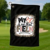 My Heart Is On That Field Baseball Golf Towel thumb 1