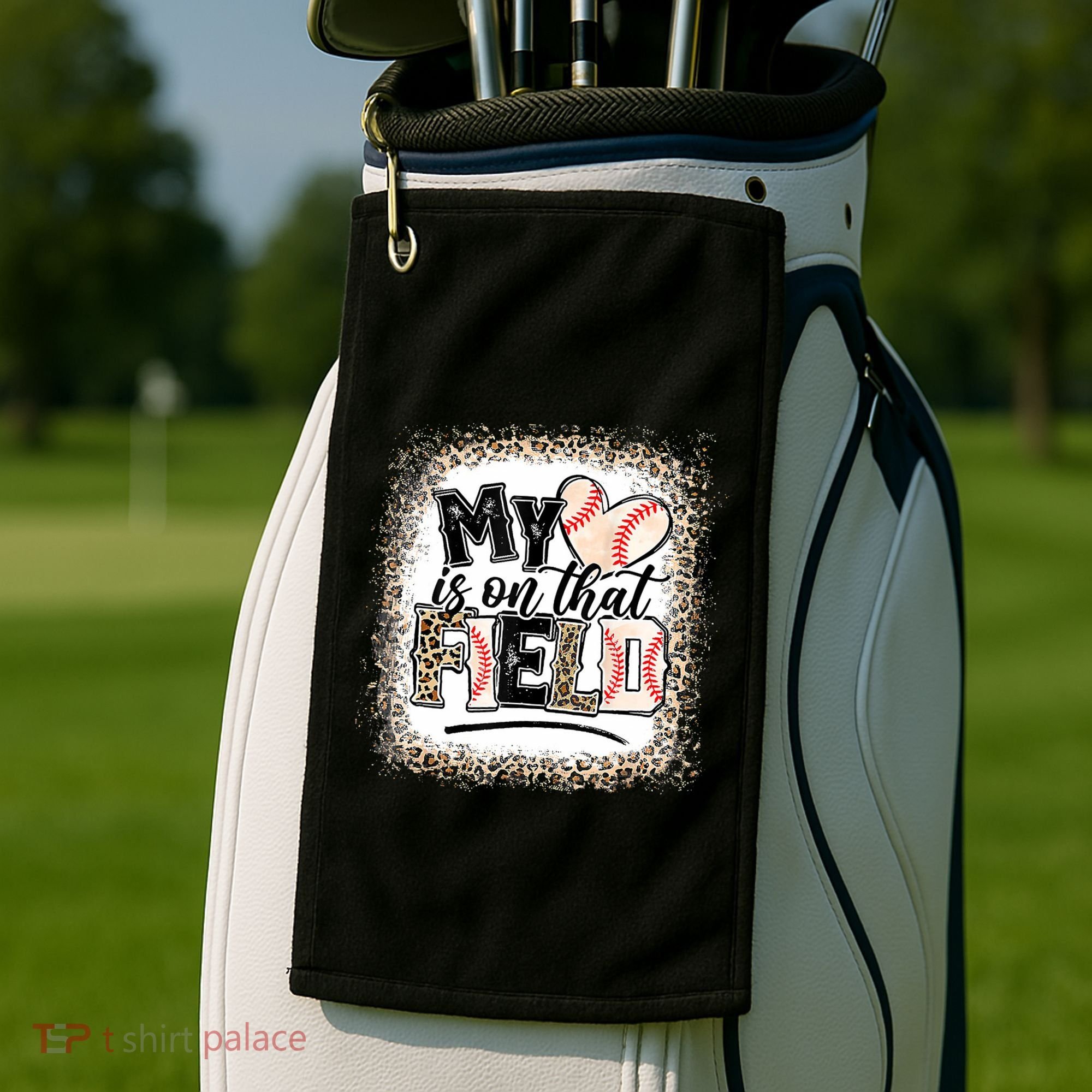 My Heart Is On That Field Baseball Golf Towel