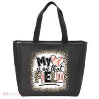 My Heart Is On That Field Baseball Tote Bag thumb 0