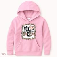 My Heart Is On That Field Baseball Kids Hoodie thumb 0