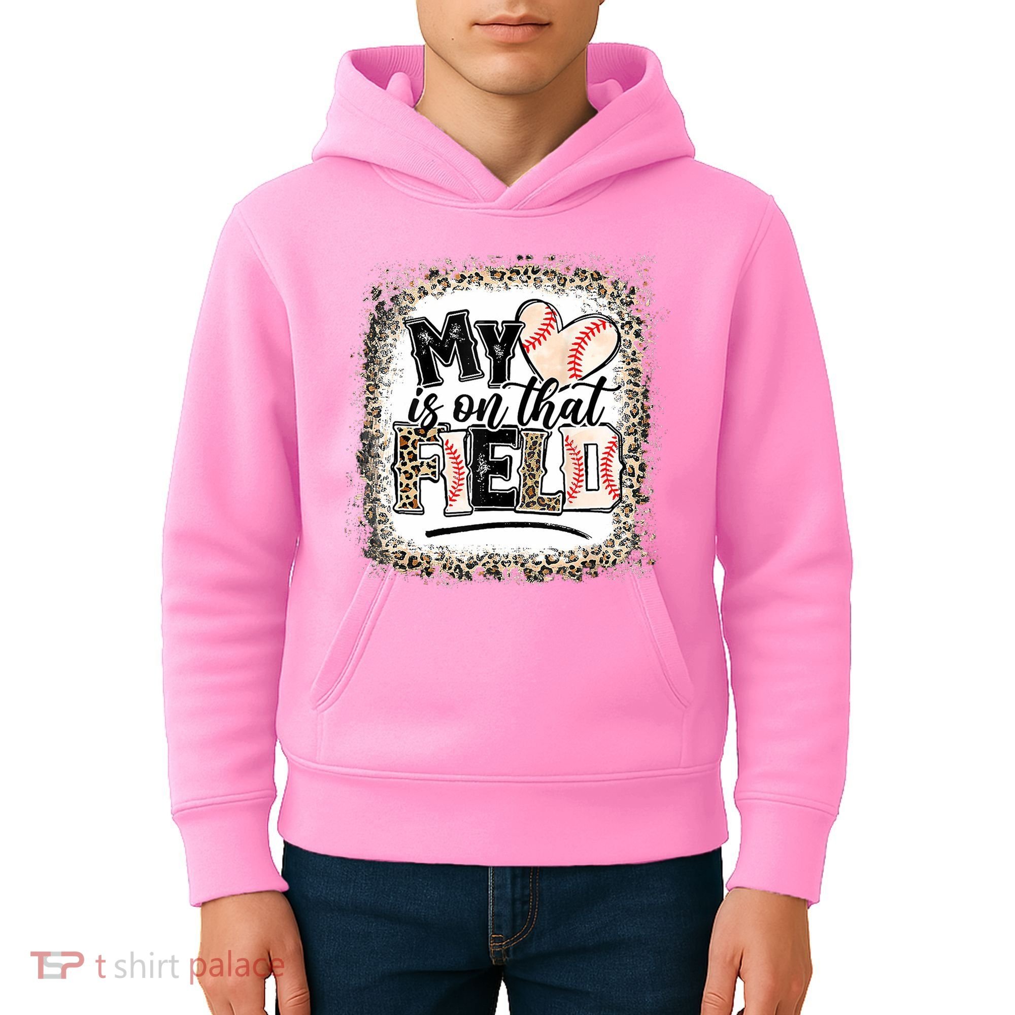 My Heart Is On That Field Baseball Kids Hoodie
