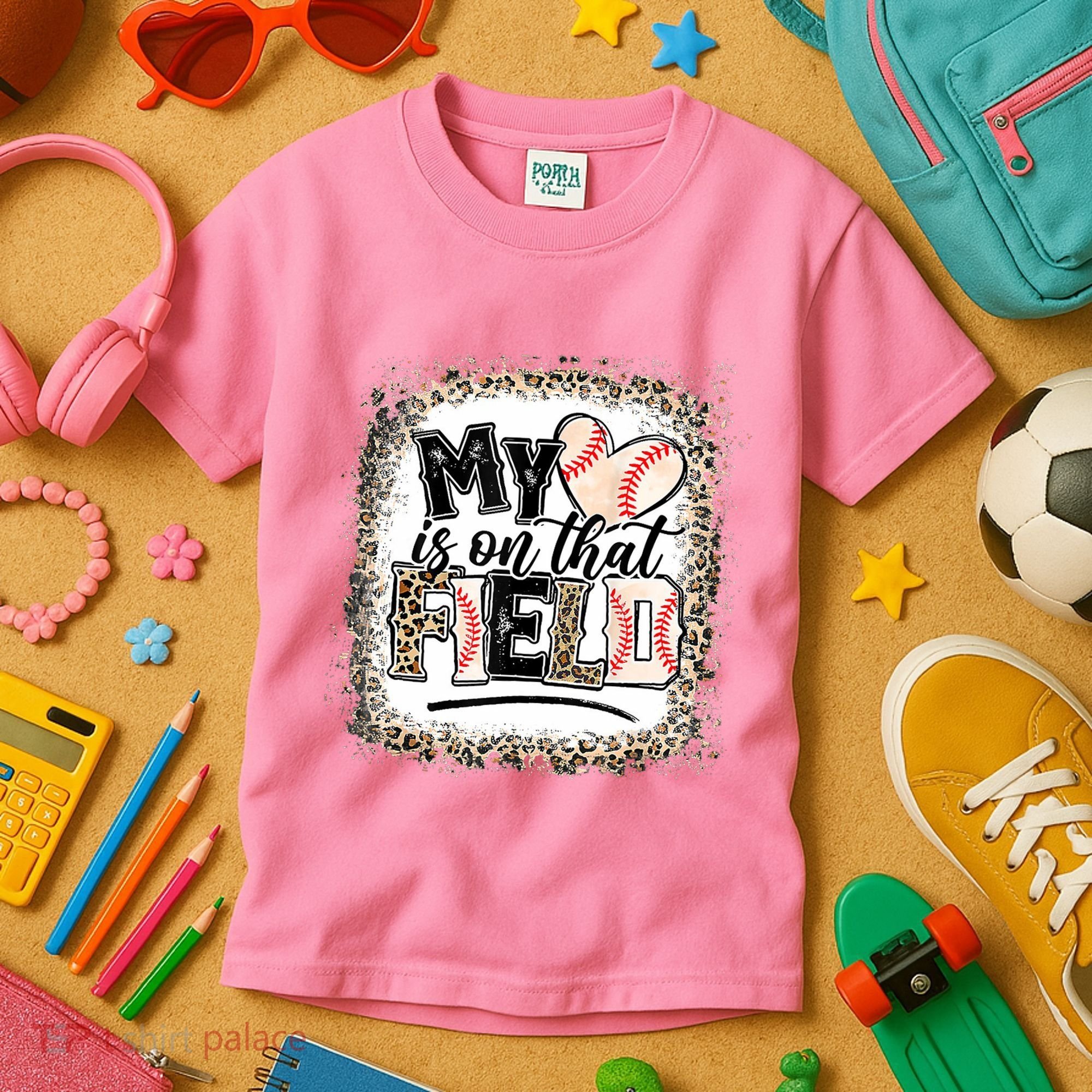 My Heart Is On That Field Baseball Kids T-Shirt