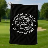 Mental Health Is Important Brain Golf Towel thumb 1