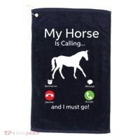 My Horse Is Calling And I Must Go Shirts Apparel Ruffle Golf Towel thumb 0