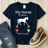 My Horse Is Calling And I Must Go Shirts Apparel Ruffle Women's T-Shirt thumb 3