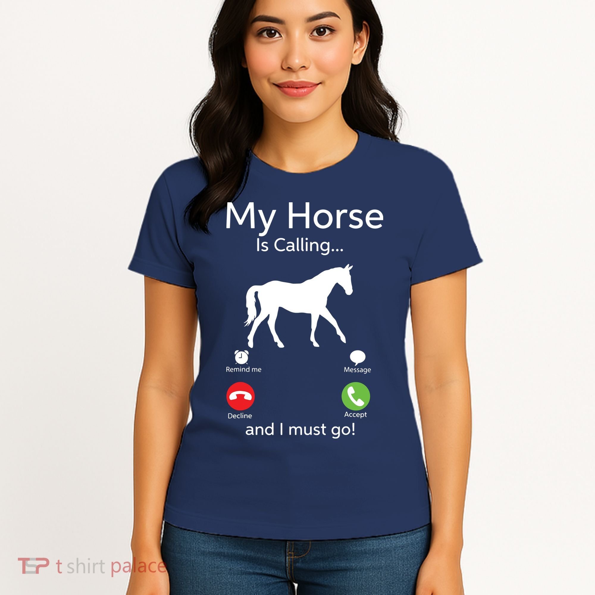 My Horse Is Calling And I Must Go Shirts Apparel Ruffle Women's T-Shirt
