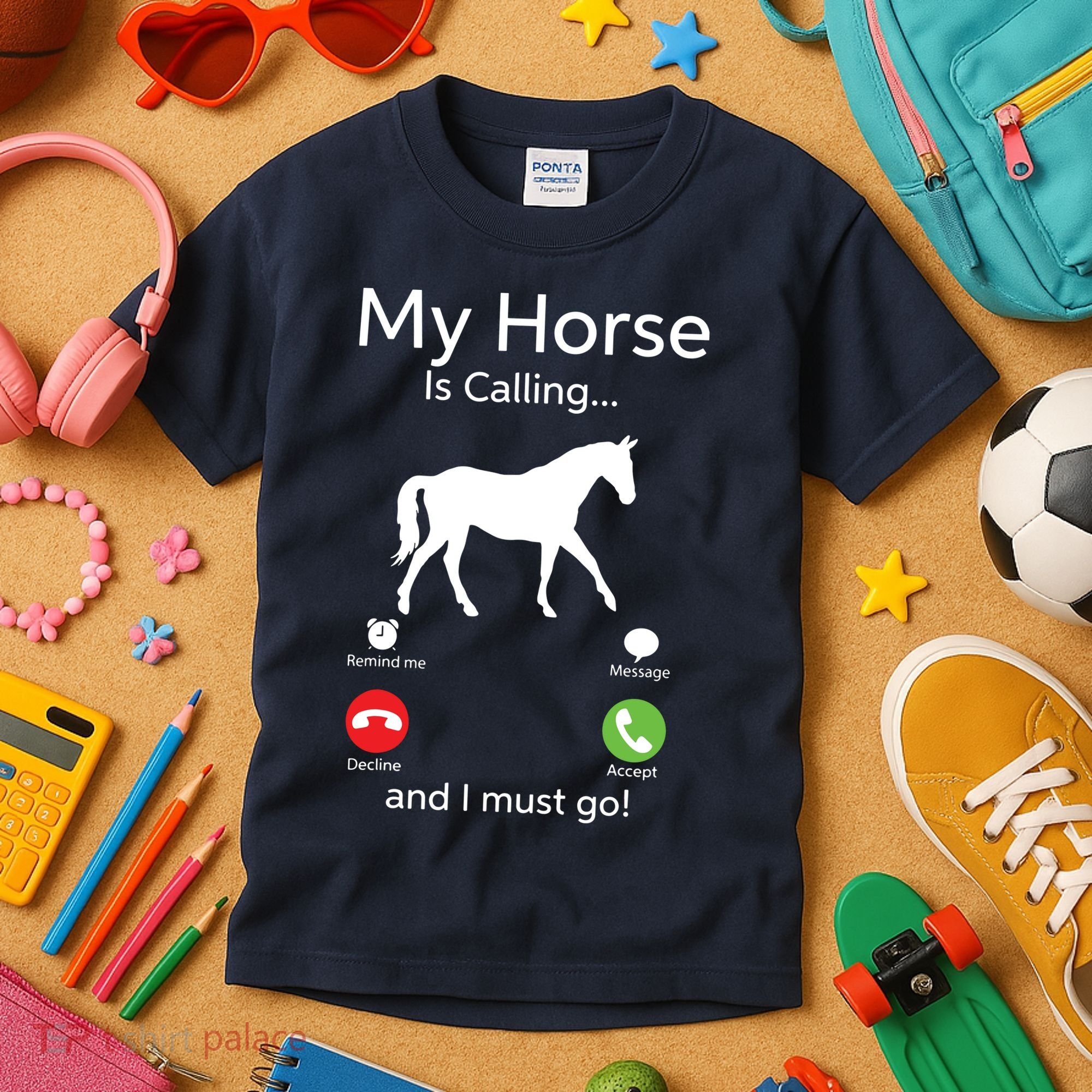 My Horse Is Calling And I Must Go Shirts Apparel Ruffle Kids T-Shirt