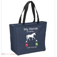My Horse Is Calling And I Must Go Shirts Apparel Ruffle Tote Bag thumb 2
