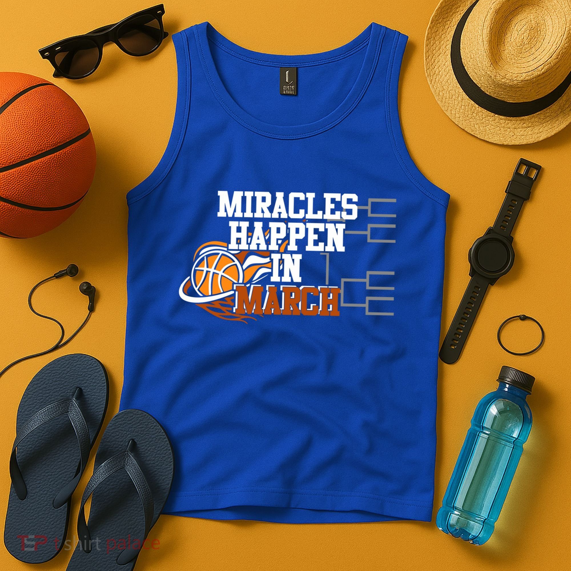 Miracles Happen In March Basketball Madness Brackets Gift Tank Top