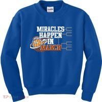 Miracles Happen In March Basketball Madness Brackets Gift Kids Sweatshirt thumb 0