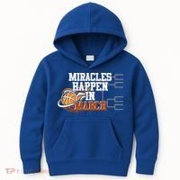 Miracles Happen In March Basketball Madness Brackets Gift Kids Hoodie thumb 0