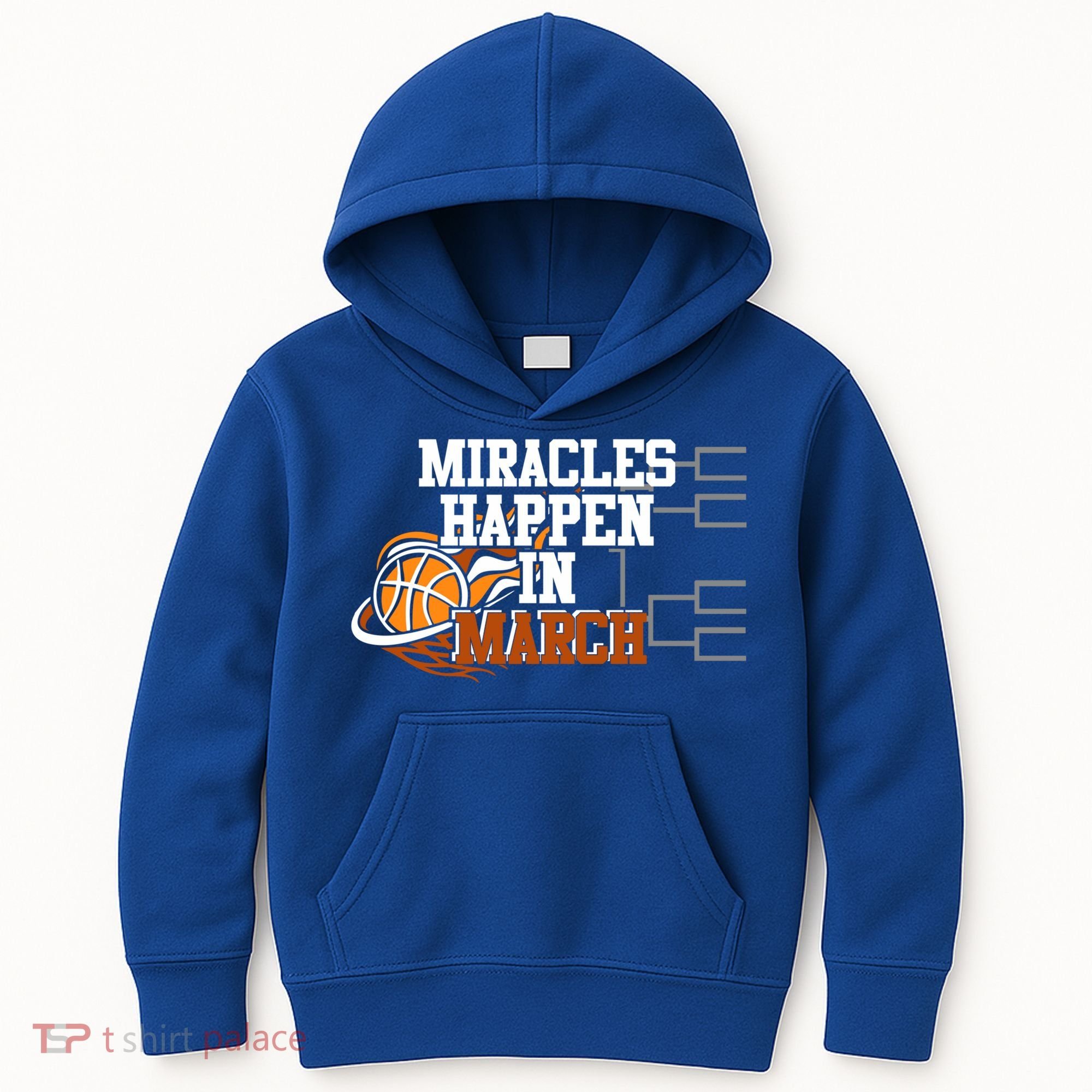 Miracles Happen In March Basketball Madness Brackets Gift Kids Hoodie
