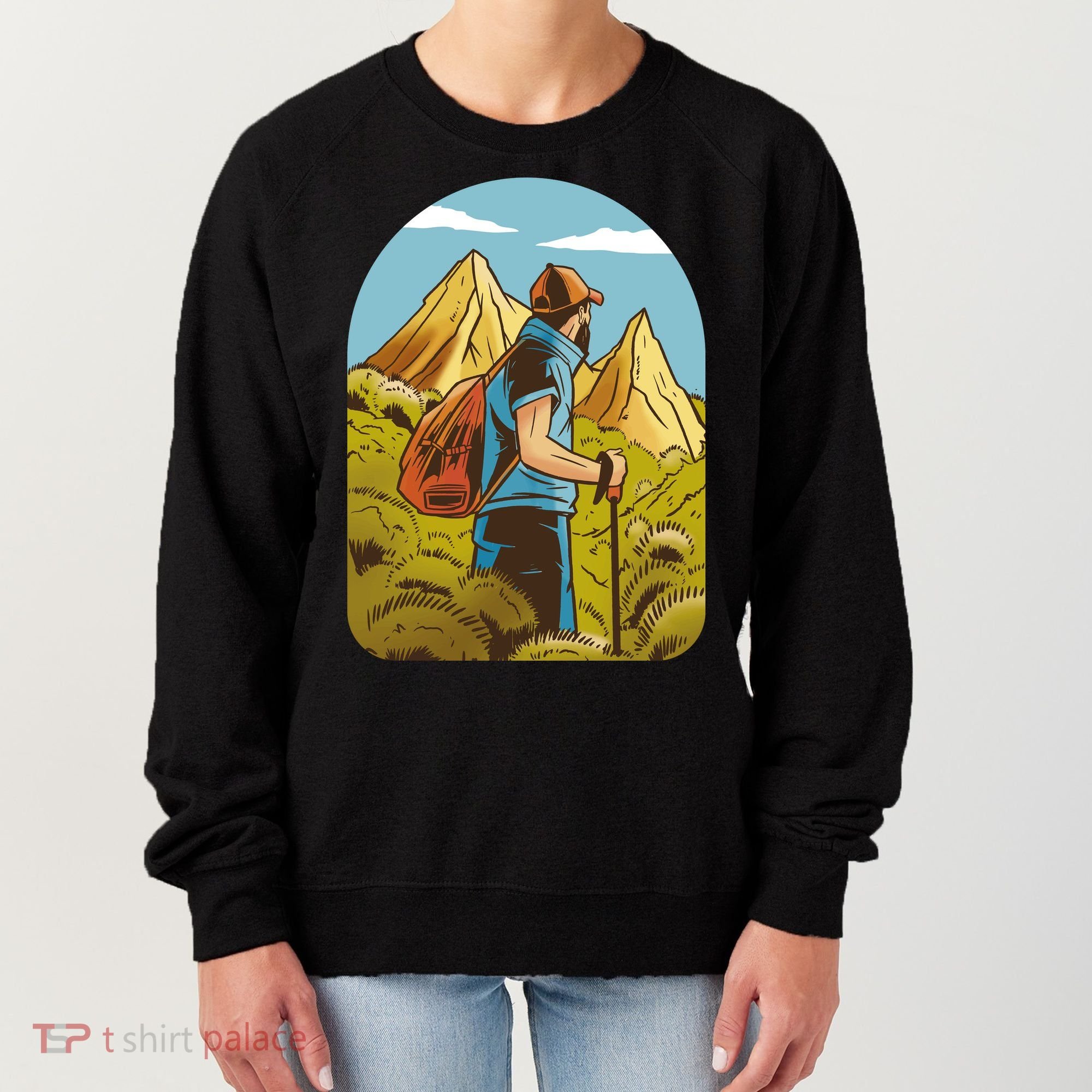Man Hiking In The Mountains Women's Sweatshirt
