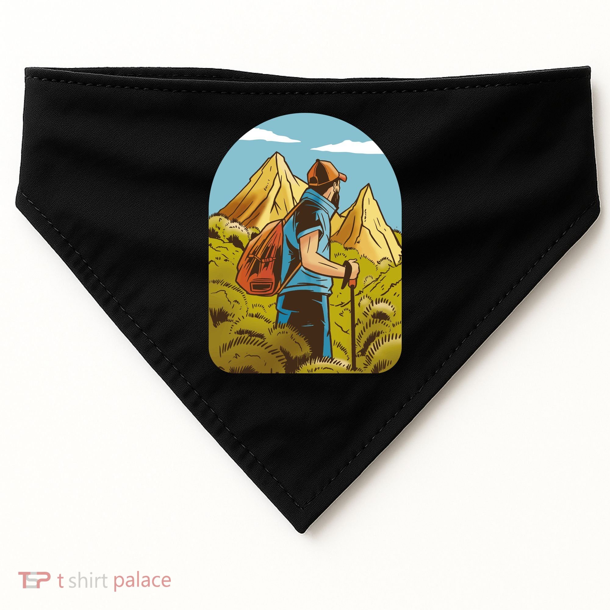 Man Hiking In The Mountains USA-Made Doggie Bandana