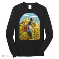 Man Hiking In The Mountains Long Sleeve Shirt thumb 0