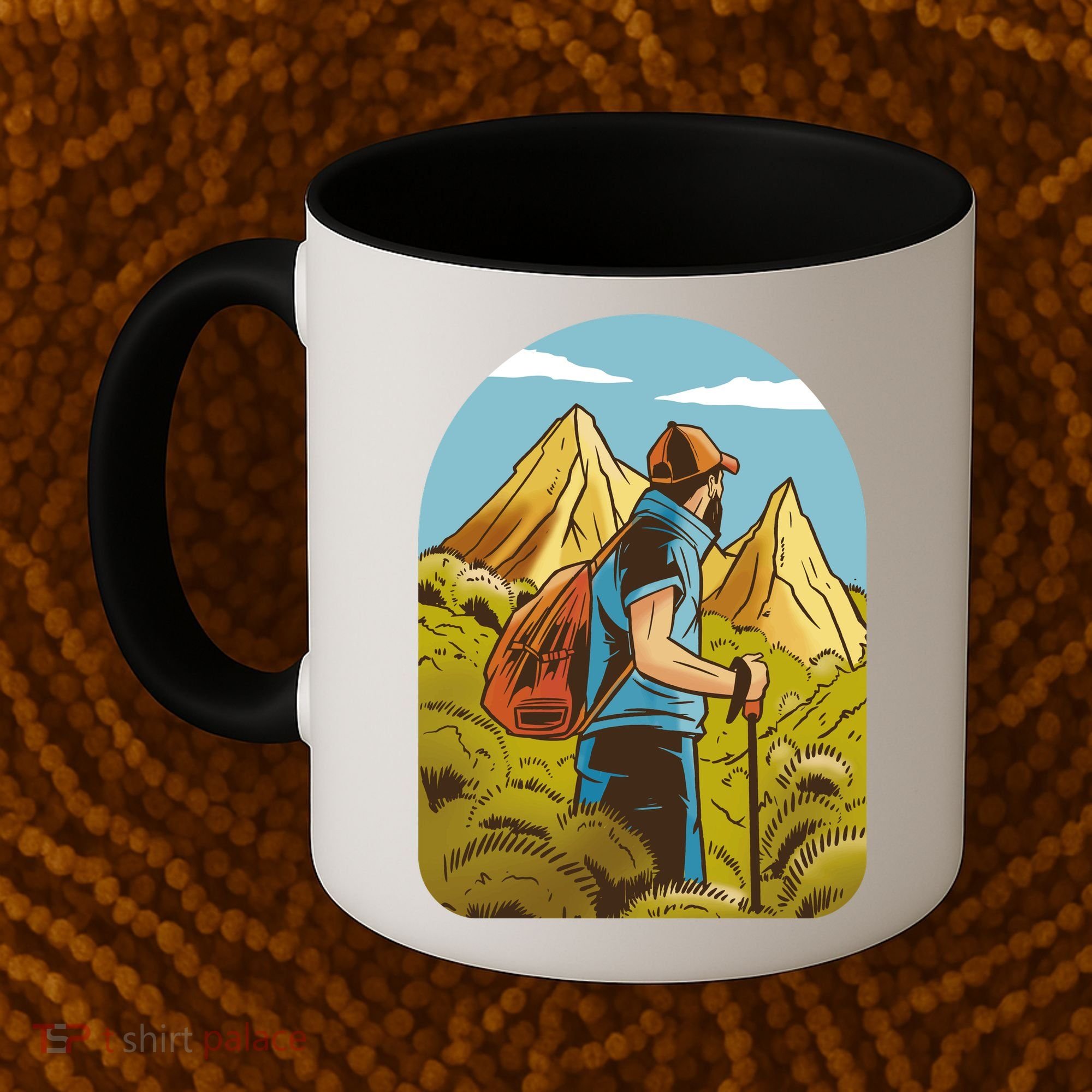 Man Hiking In The Mountains Coffee Mug