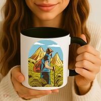 Man Hiking In The Mountains Coffee Mug thumb 3