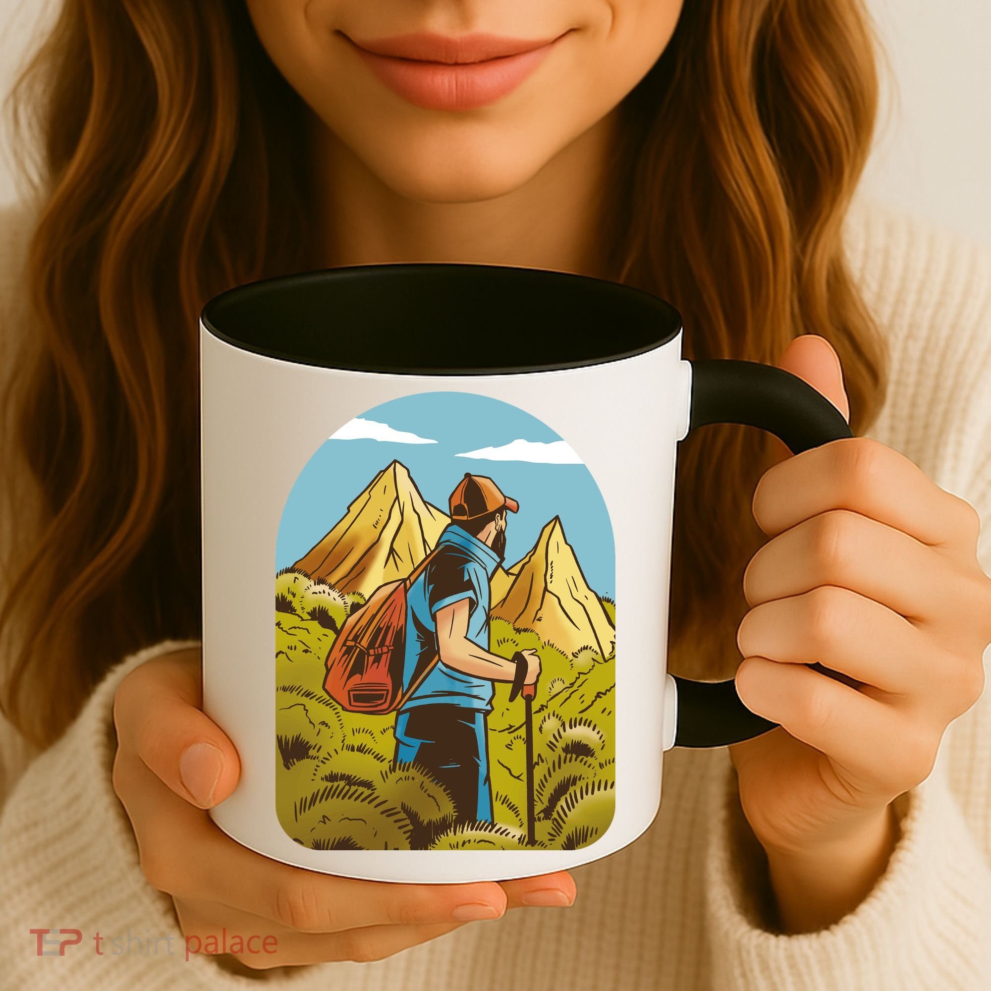 Man Hiking In The Mountains Coffee Mug
