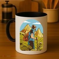 Man Hiking In The Mountains Coffee Mug thumb 4