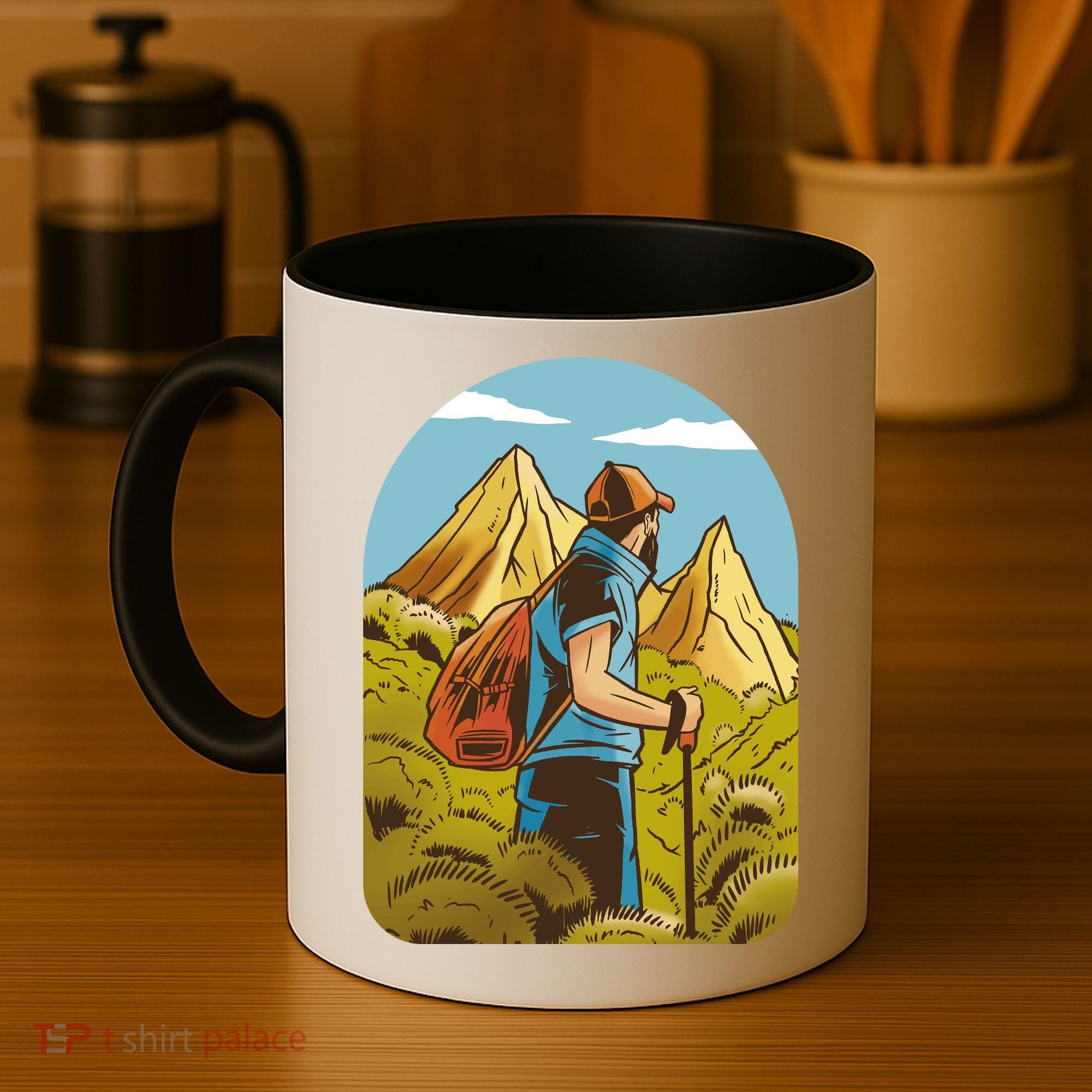 Man Hiking In The Mountains Coffee Mug