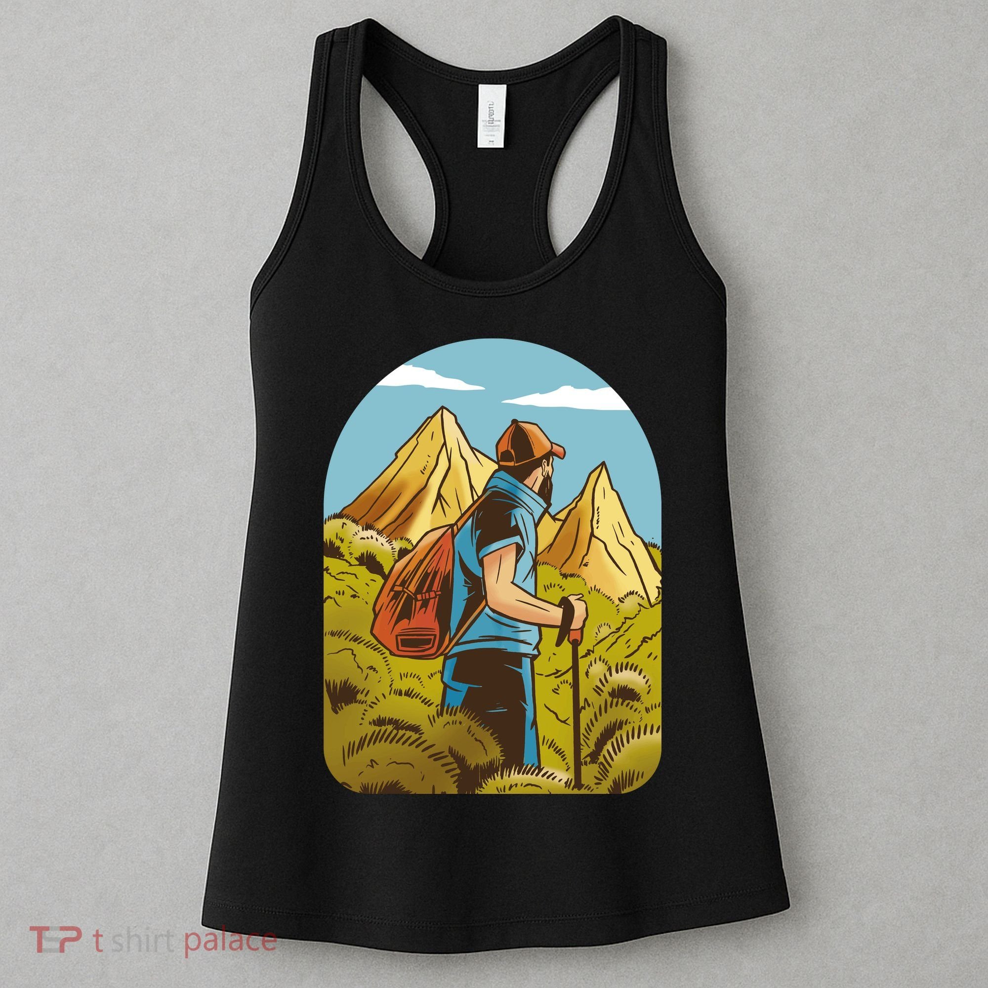 Man Hiking In The Mountains Women's Tank Top
