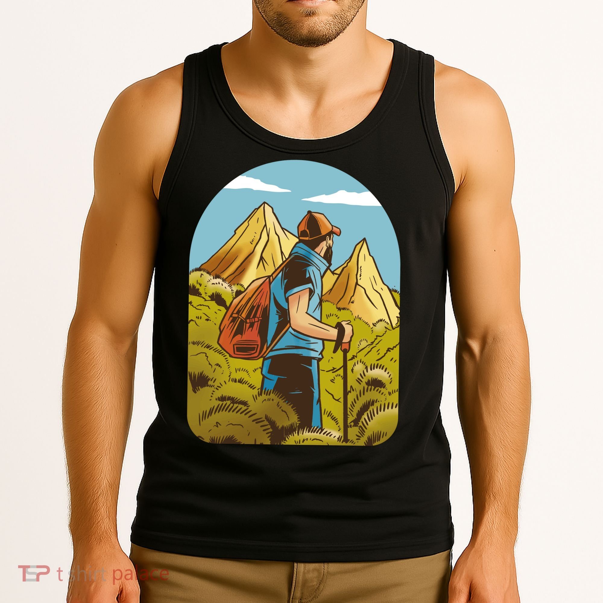 Man Hiking In The Mountains Tank Top