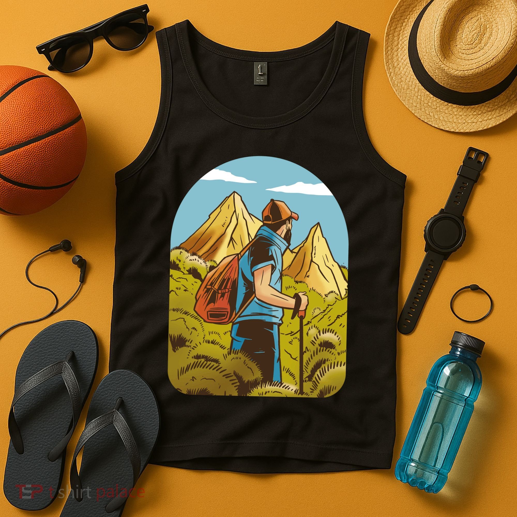 Man Hiking In The Mountains Tank Top