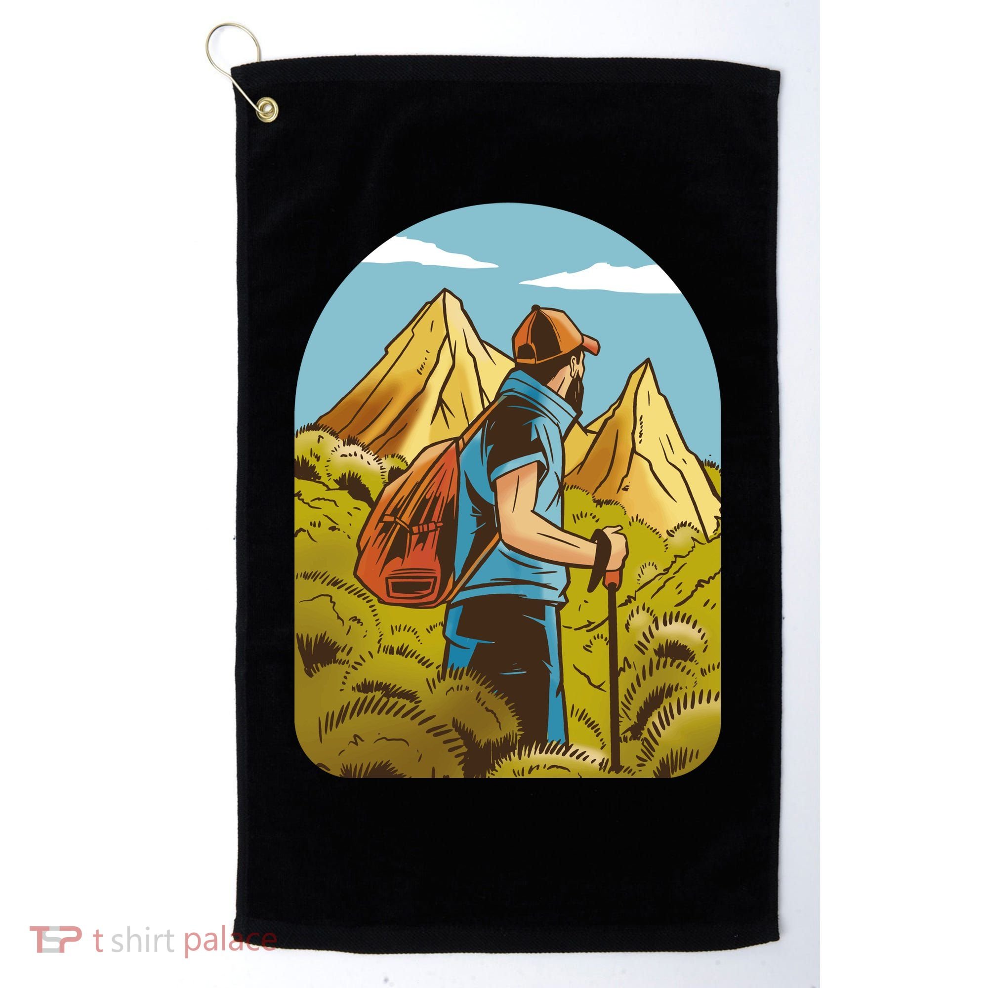 Man Hiking In The Mountains Golf Towel