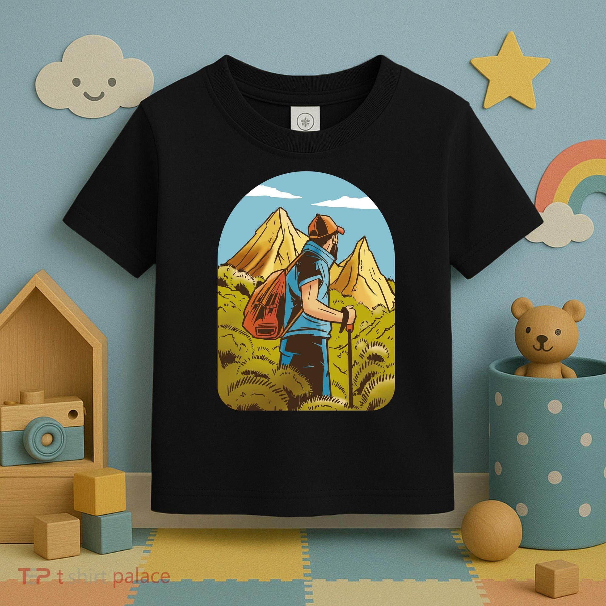 Man Hiking In The Mountains Toddler T-Shirt