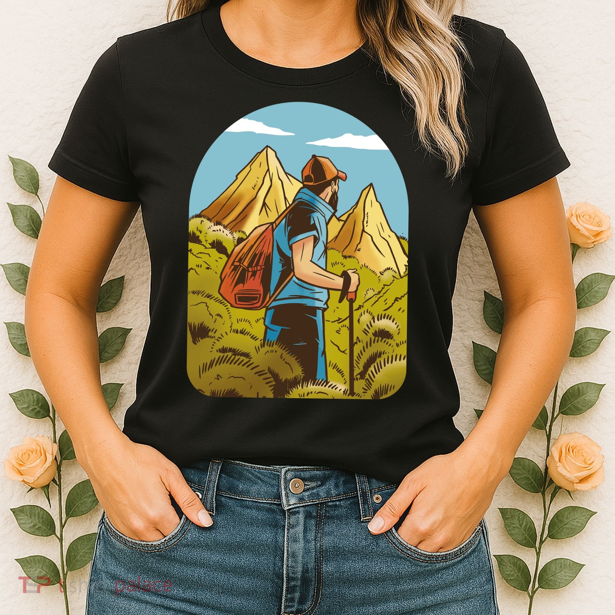 Man Hiking In The Mountains Women's T-Shirt
