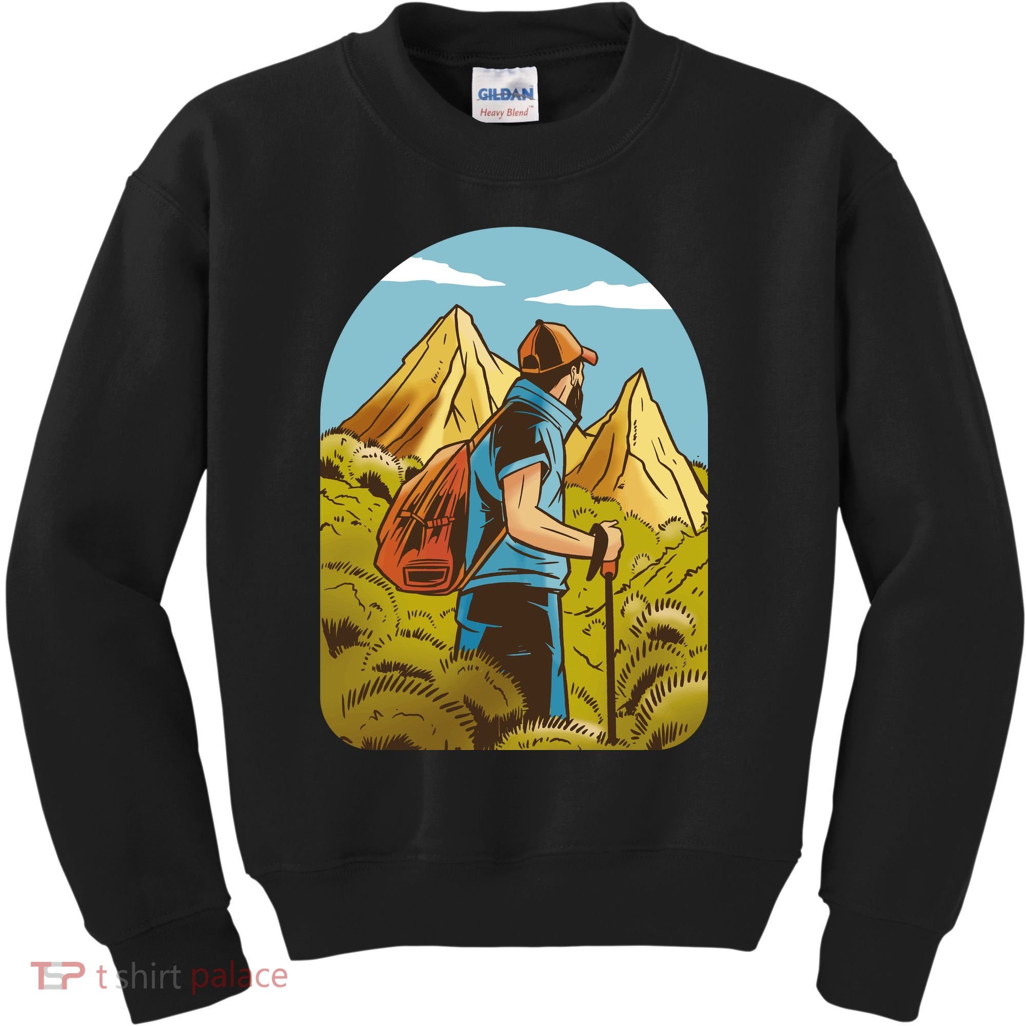 Man Hiking In The Mountains Kids Sweatshirt