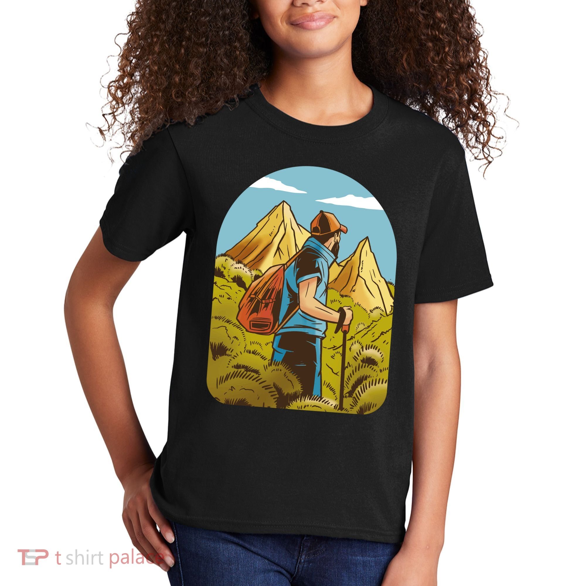 Man Hiking In The Mountains Kids T-Shirt