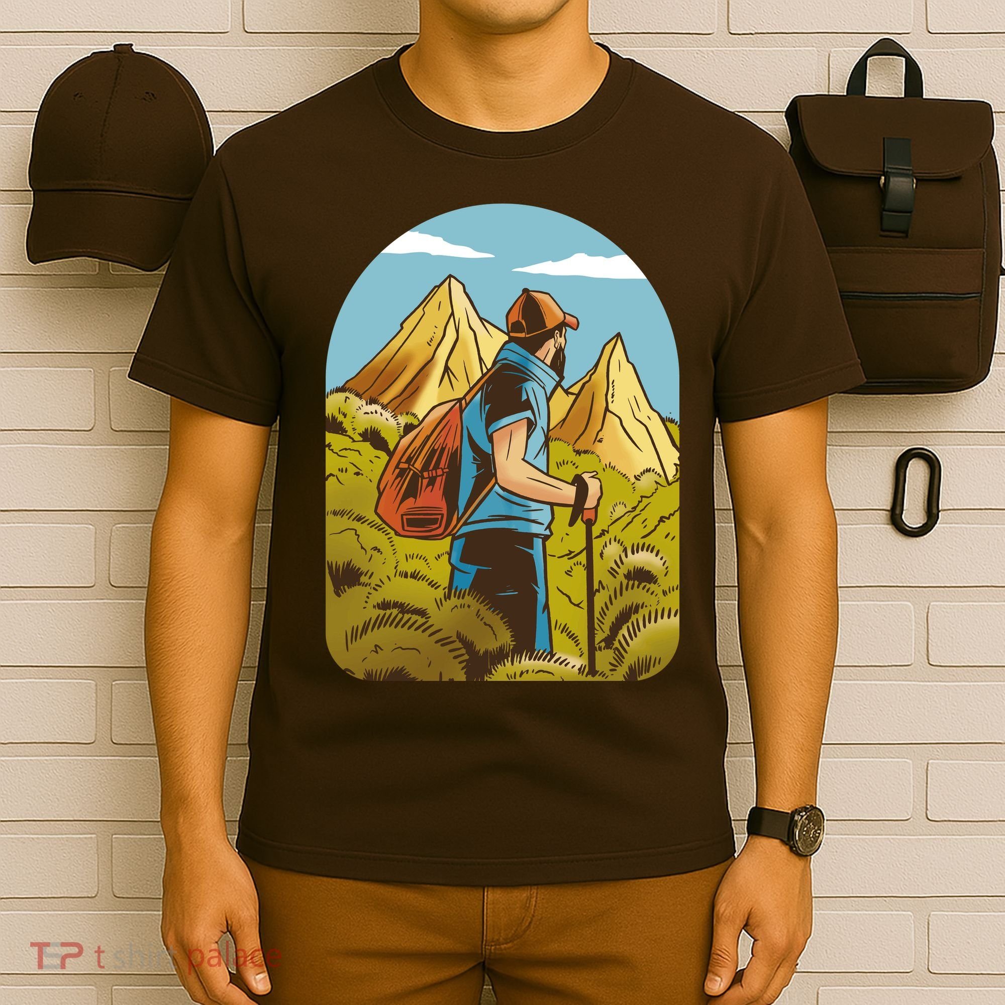 Man Hiking In The Mountains T-Shirt