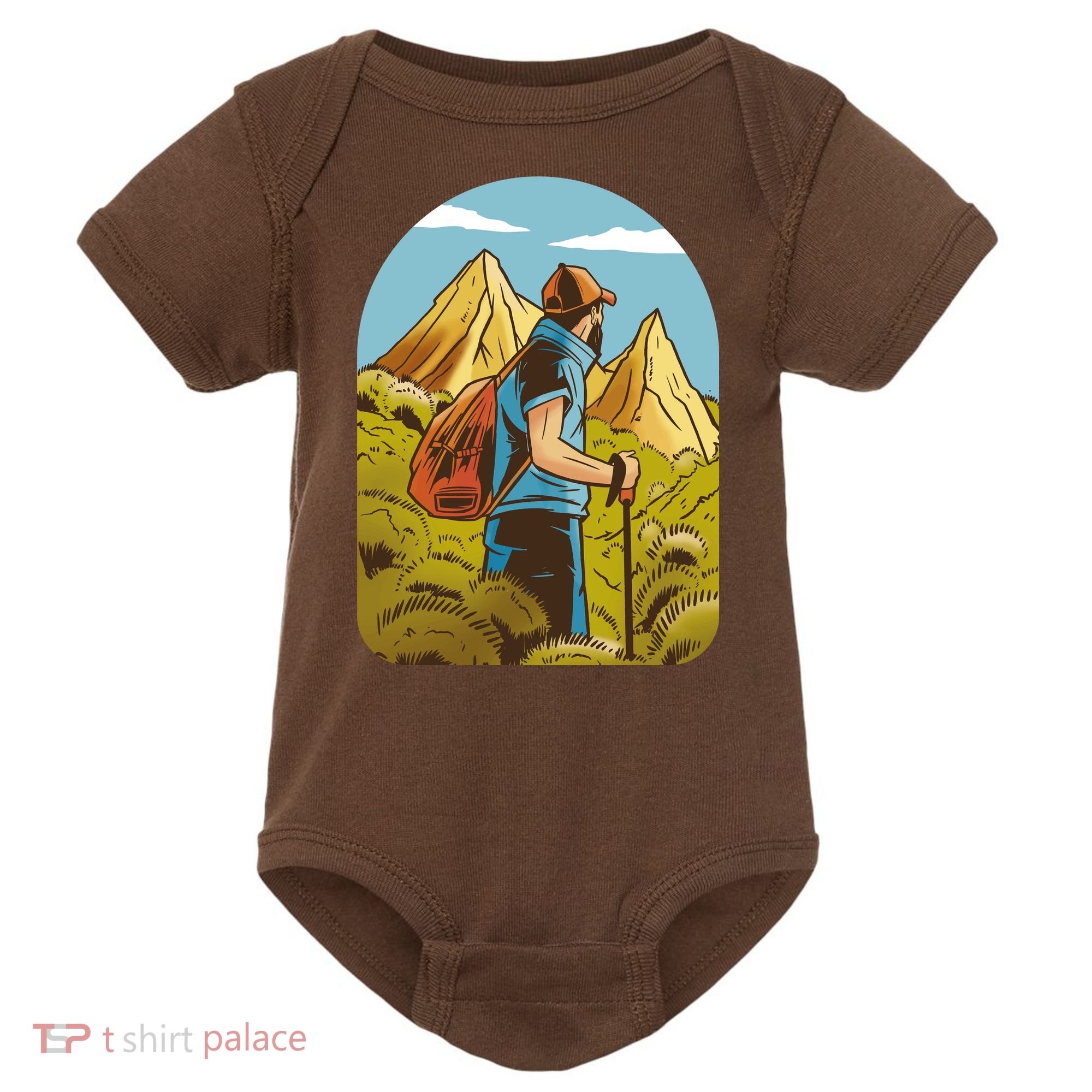 Man Hiking In The Mountains Baby Bodysuit