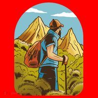 Man Hiking In The Mountains Santa Hat thumb 1