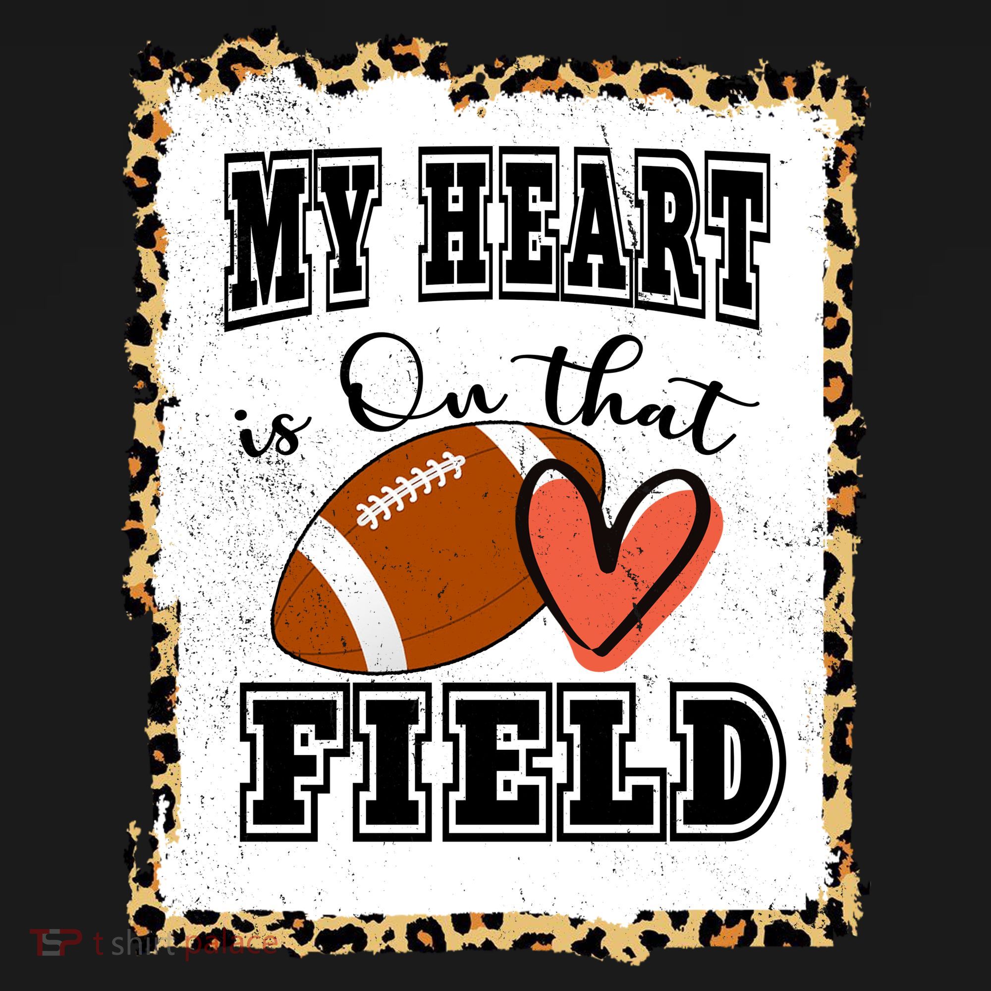 My Heart Is On The Field Cute Leppard Football Mom Women's Tank Top