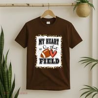 My Heart Is On The Field Cute Leppard Football Mom T-Shirt thumb 2
