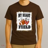 My Heart Is On The Field Cute Leppard Football Mom T-Shirt thumb 3