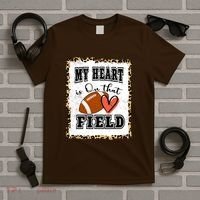 My Heart Is On The Field Cute Leppard Football Mom T-Shirt thumb 5
