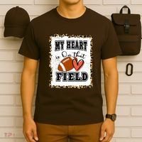 My Heart Is On The Field Cute Leppard Football Mom T-Shirt thumb 6