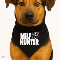 Milf Hunter Inappropriate Rude Humor Gift USA-Made Doggie Bandana thumb 1