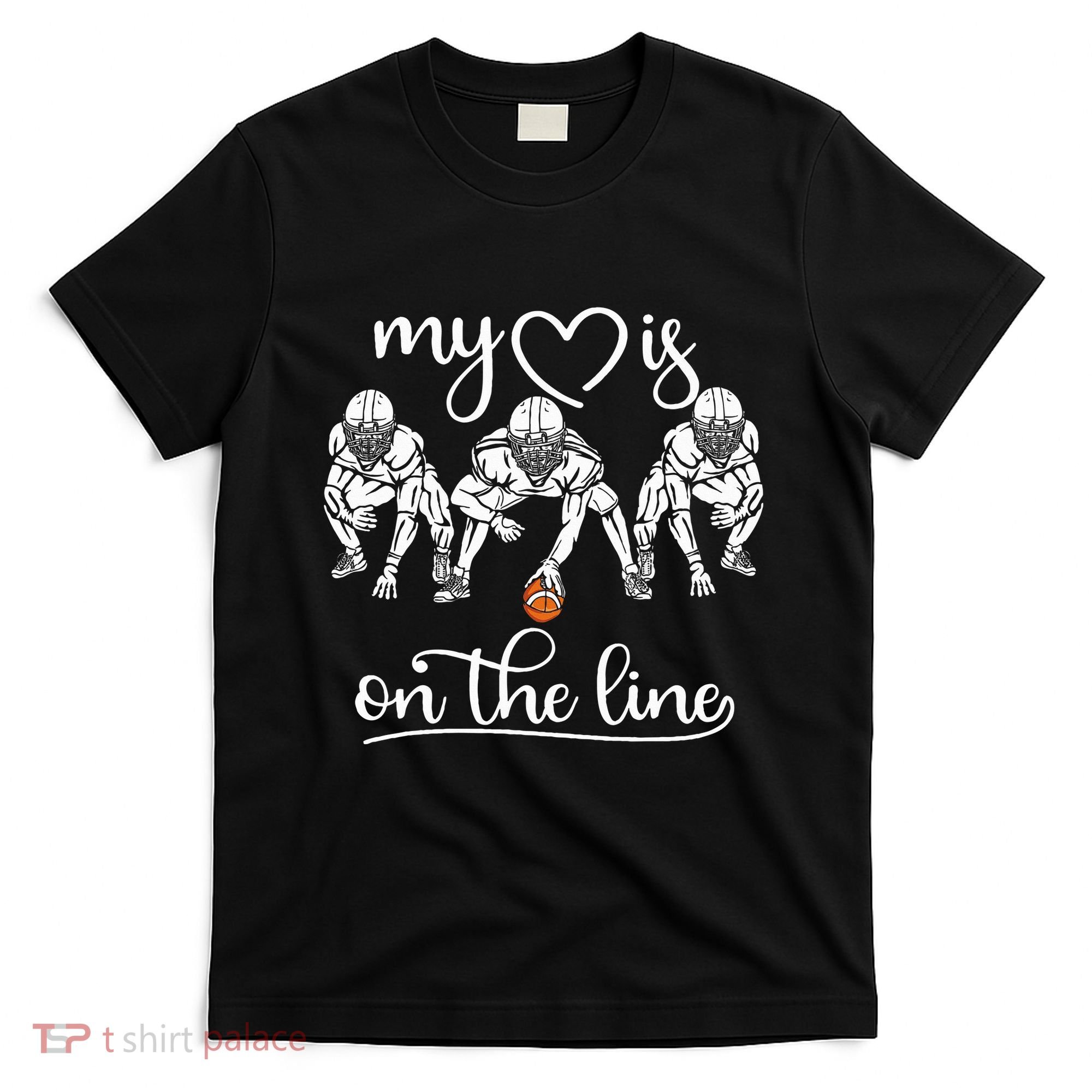 My Heart Is On The Line Offensive Lineman Vintage Football T-Shirt