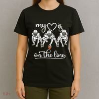 My Heart Is On The Line Offensive Lineman Vintage Football T-Shirt thumb 4
