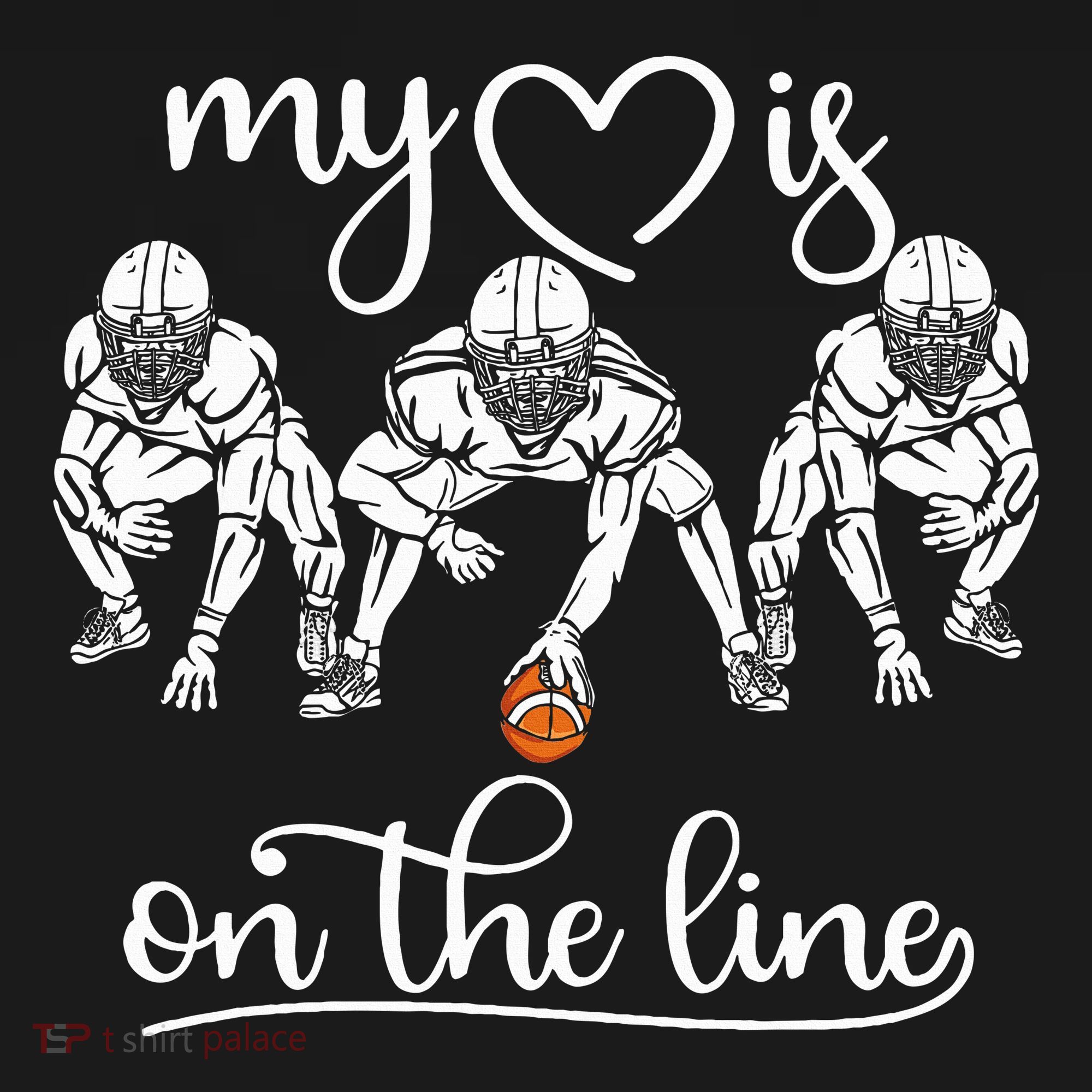 My Heart Is On The Line Offensive Lineman Vintage Football T-Shirt