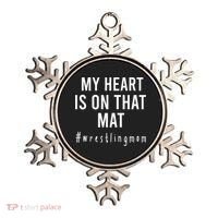 My Heart Is On That Mat Wrestling Mom Ornament thumb 0