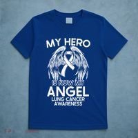 My Hero Is Now My Angel Lung Cancer Awareness Supporter Gift T-Shirt thumb 5