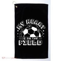 My Heart Is On The Field Soccer Golf Towel thumb 0