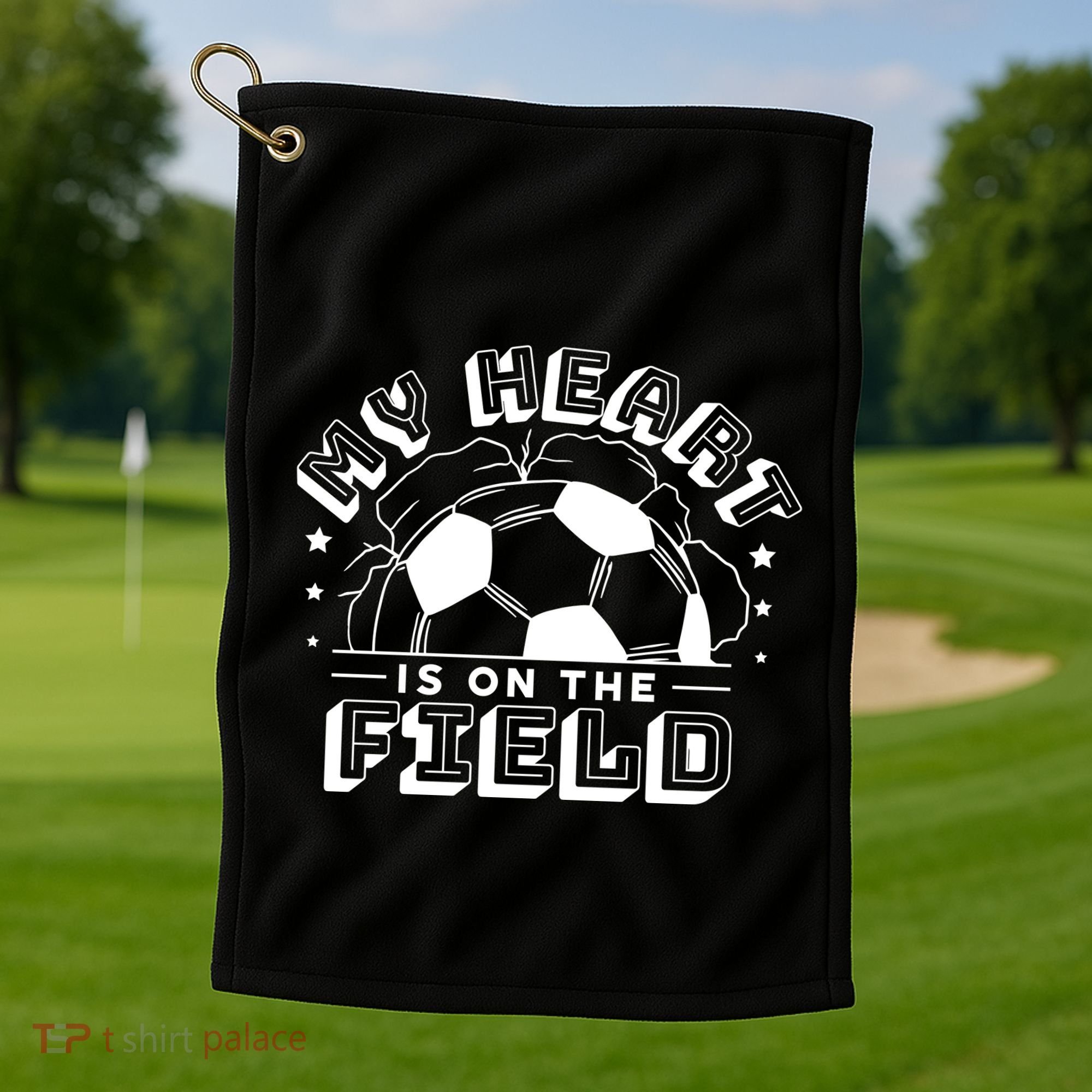 My Heart Is On The Field Soccer Golf Towel