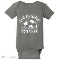 My Heart Is On The Field Soccer Baby Bodysuit thumb 0