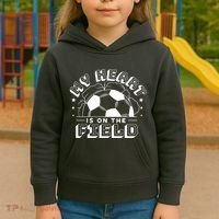 My Heart Is On The Field Soccer Kids Hoodie thumb 3